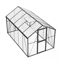 Greenhouse Premium Black 382 cm &ndash; Glass/Polycarbonate