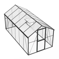 Greenhouse Premium Black 457 cm &ndash; Glass/Polycarbonate