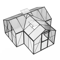 T-Shaped Greenhouse Premium Black &ndash; Glass/Polycarbonate