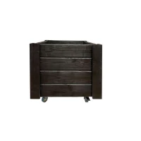 Planter Box with Wheels Black